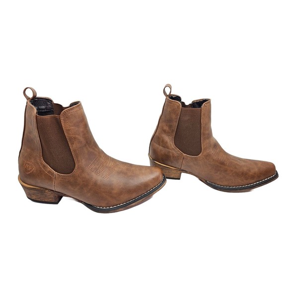 Brown Leather Ankle Boots - Picture 3 of 10